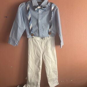 Izod Blue and White Suspenders Classic Accessories